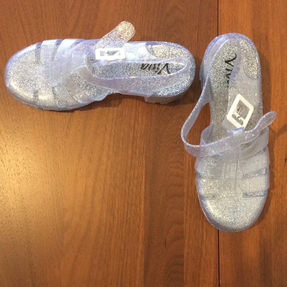Silver Jelly Heels